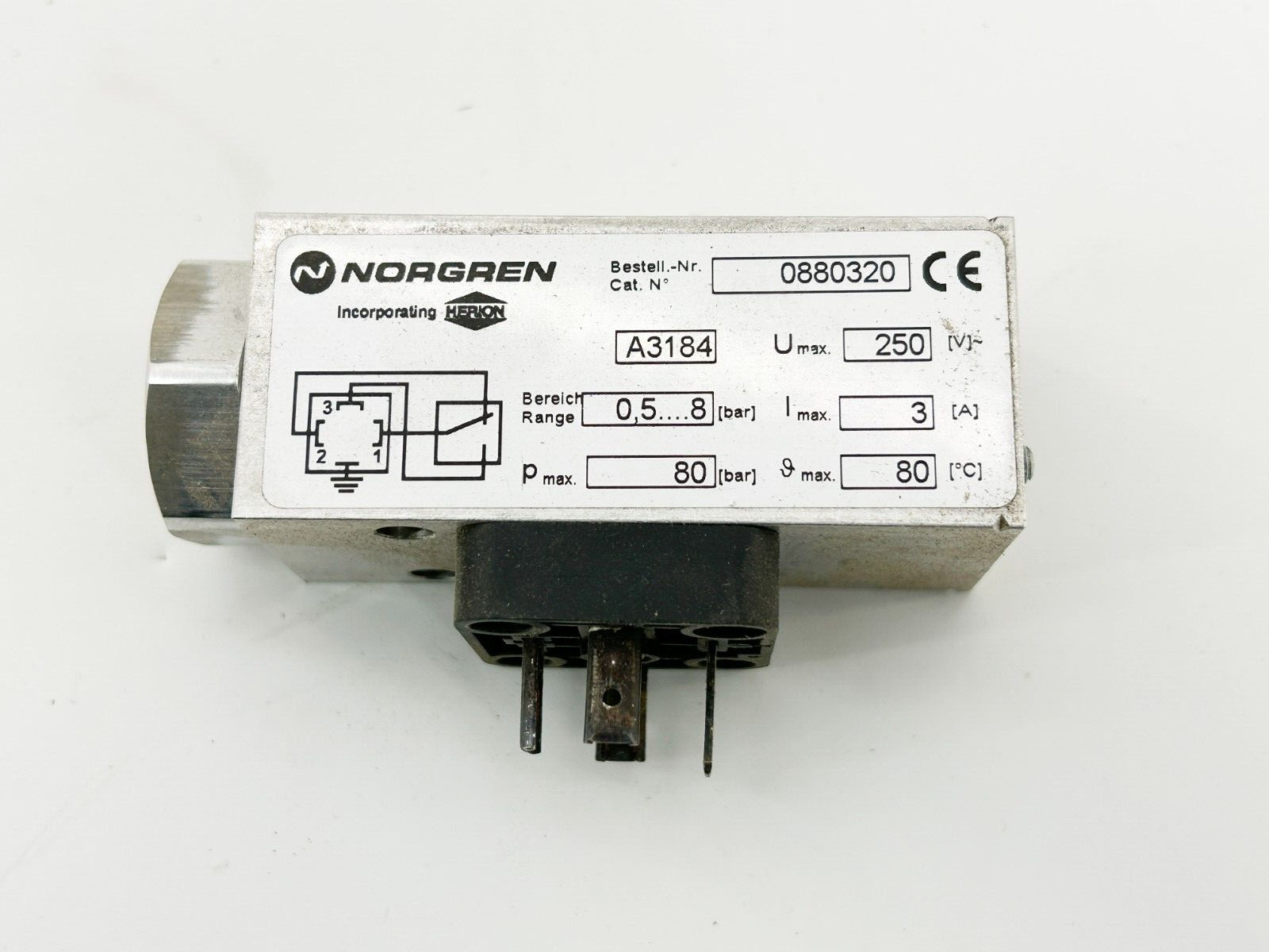 New Norgren 0880320 Pneumatic Pressure Switch 18D Series 1/4″ NPT 7-120 PSI