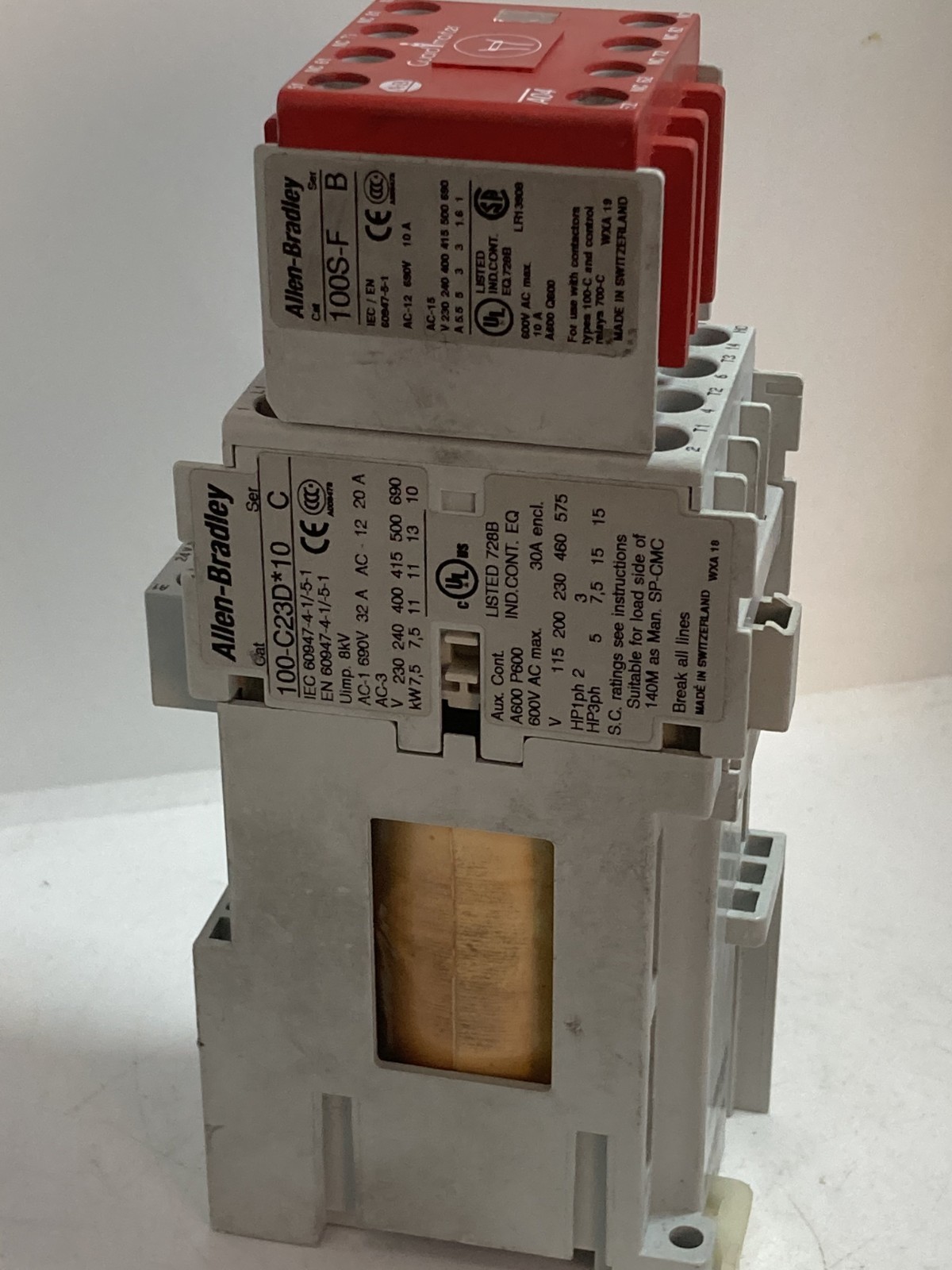 ALLEN BRADLEY 100S-C23DJ14C SAFETY CONTACTOR 3 POLE 690V 32A SERIES C