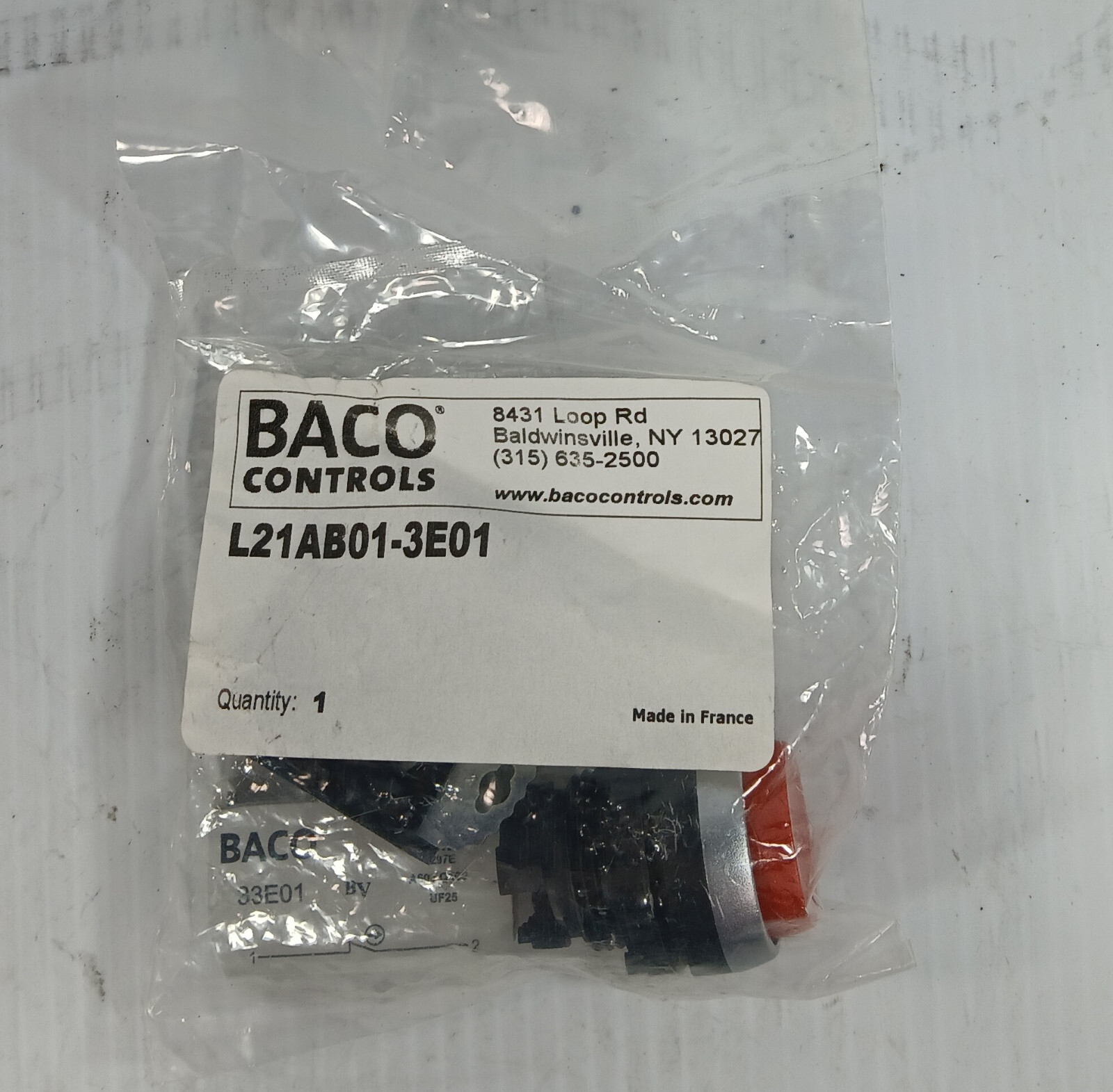 1 NEW BACO L21AB01-3E01 RED 22 MM FLUSH & PROJECTED PUSH BUTTON NNB *MAKE OFFER*