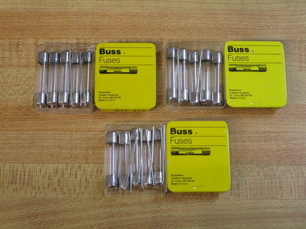 Buss GJV-1/2 Bussmann Fuse Cross Ref 4XH38 Jagged Metal (Pack of 15)