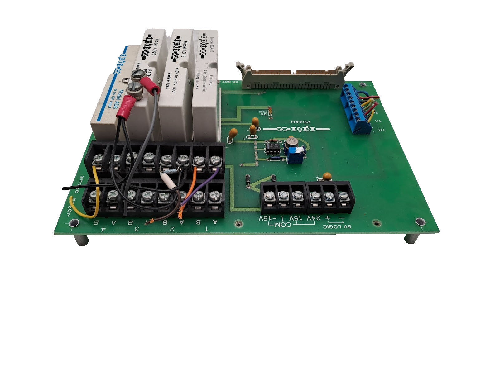 Opto22 PB4AH Circuit Board W/Optp22 DA3T/AD12/AD20/AD6