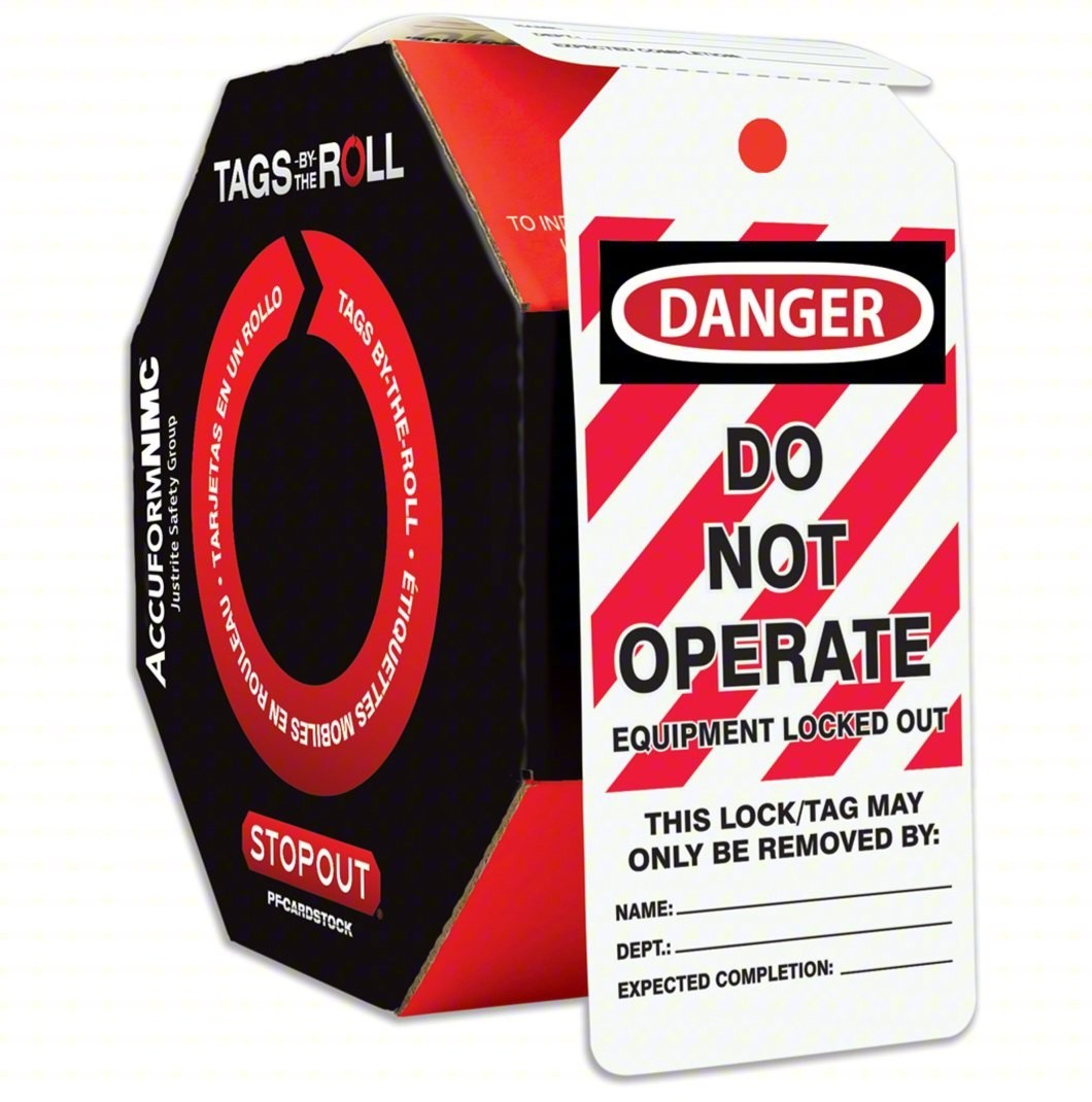 ACCUFORM “Do Not Operate” tag OSHA Danger Tags By-The-Roll TAR125