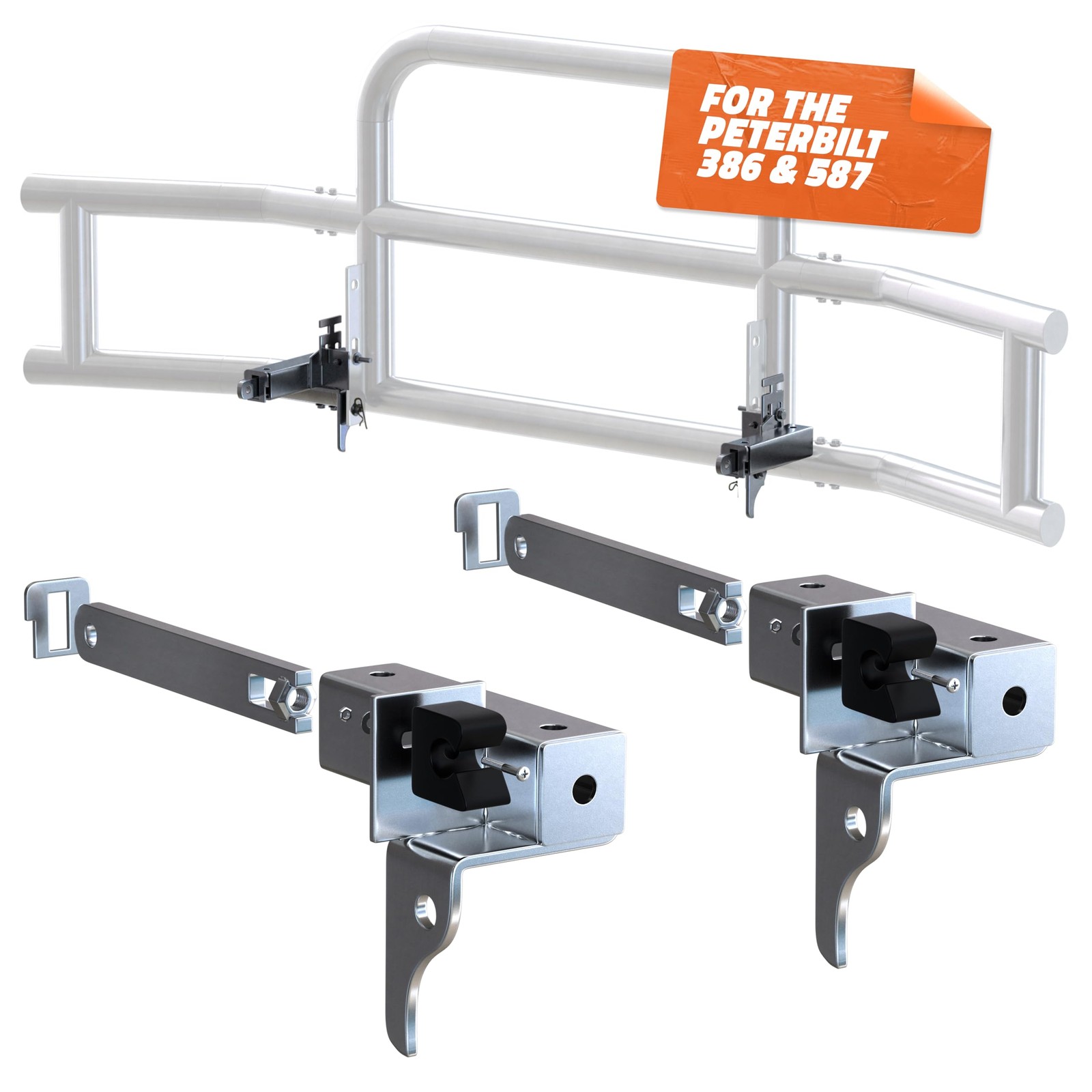 Mockins 2006-12 Peterbilt 386 & 587 Bumper Guard Mounting Bracket Set | Heavy…