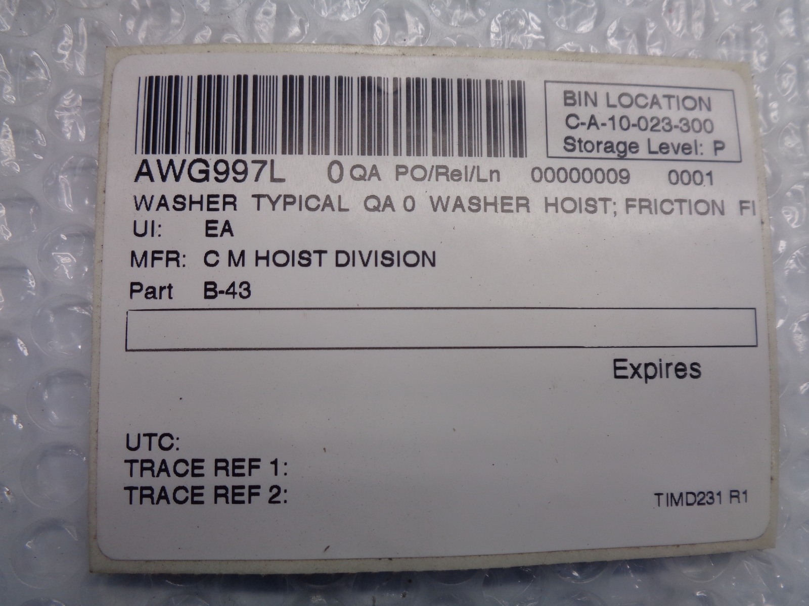INDUSTRIAL SPARE AWG997L WASHER LOT OF 50 NSNP