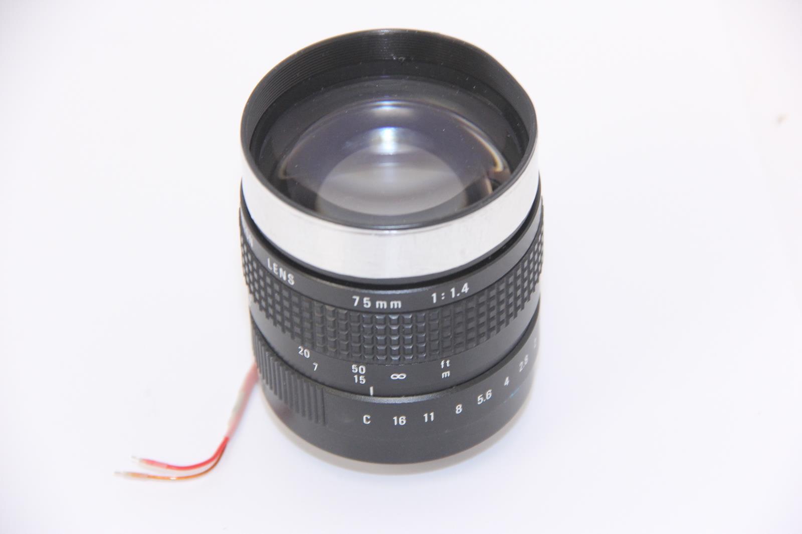 COSMICAR 75MM 1:1.4 Television Lens with Leads