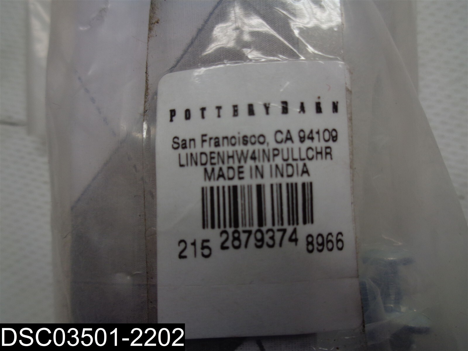 QTY=2: LPCX999254 Pottery Barn Chrome 4″ Linden Drawer Pull 21528793748966