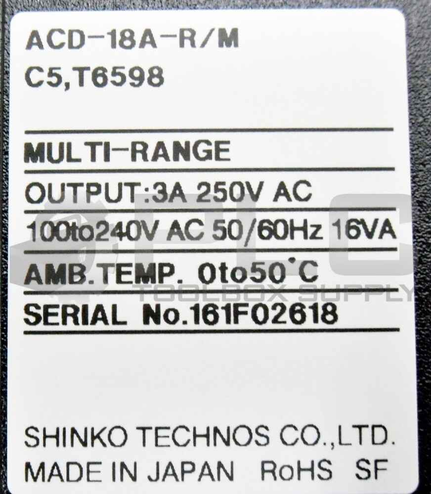NEW SHINKO ACD-18A-R/M MULT-RANGE CONTROLLER 3A 250V AMB. TEMP 0-50° C
