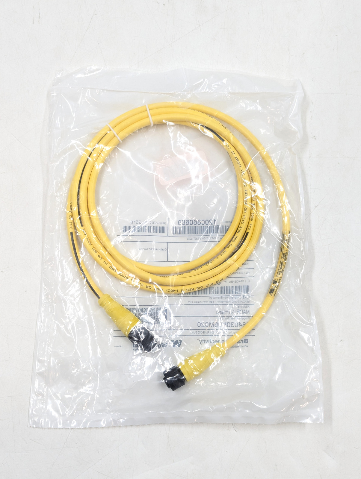 Woodhead 1200660689 MIC 4P M/MFE 2.0M ST/ST 22/4 Cable | Lot of 24