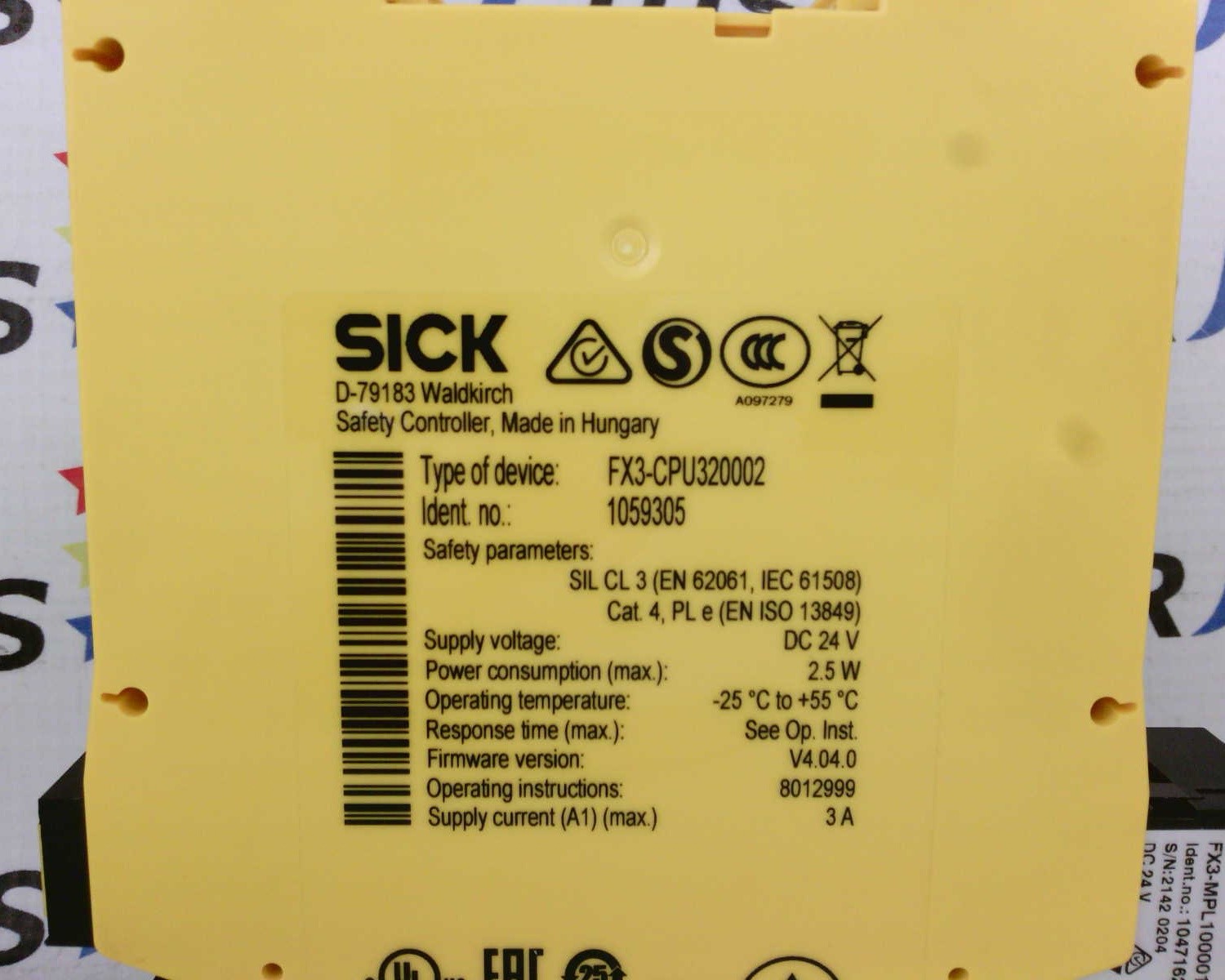 NSSP Sick FX3-CPU320002 Safety Controller Flexi Soft 24VDC 1059305