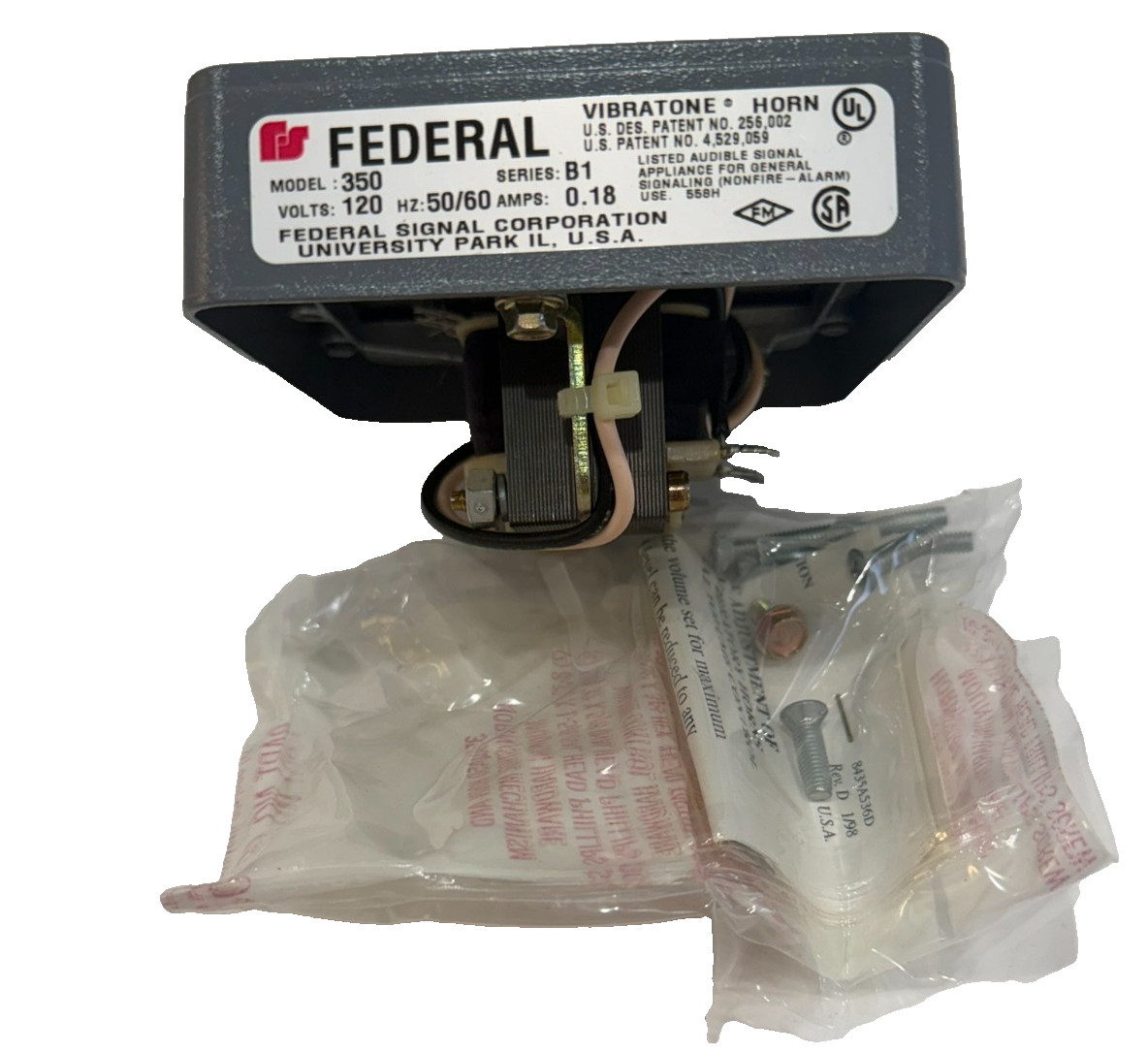 NEW FEDERAL SIGNAL 350-120-30 HORN MECHANISM 120VAC 35012030