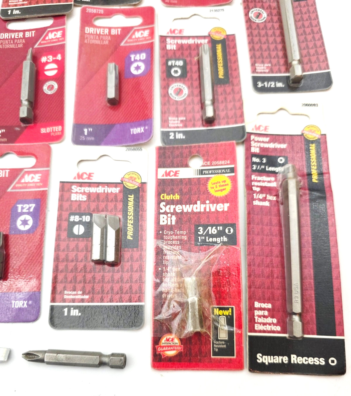 Lot of Ace Hardware Driver Bits Assorted Types & Sizes
