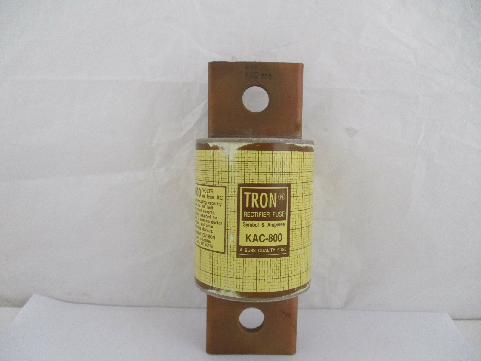 COOPER BUSS TRON RECTIFIER FUSE KAC-800 800 AMPS/ 600 VOLTS *NEW IN BOX*