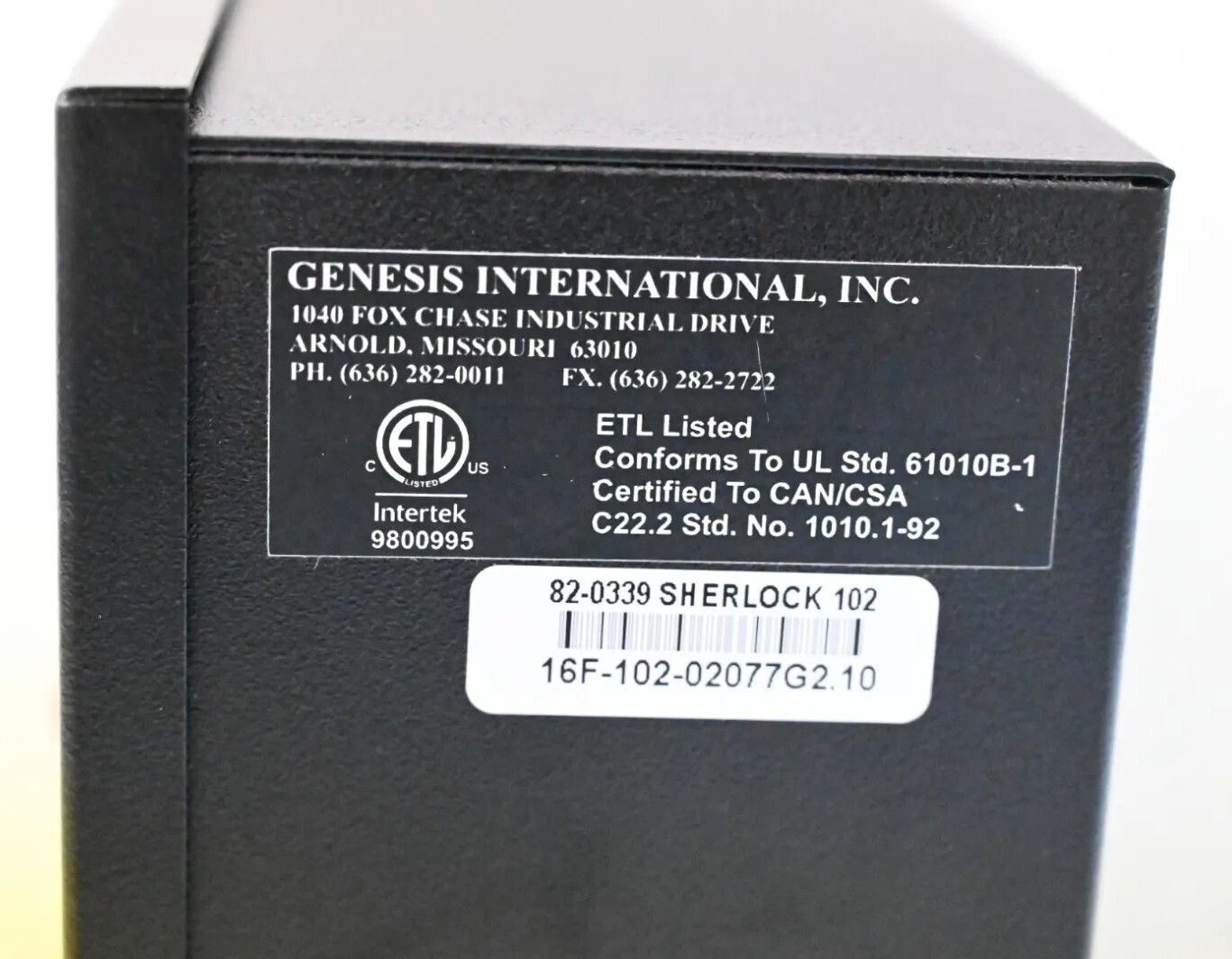 Sherlock Refrigerant Gas Monitoring System 102 Alarm Control Module Panel