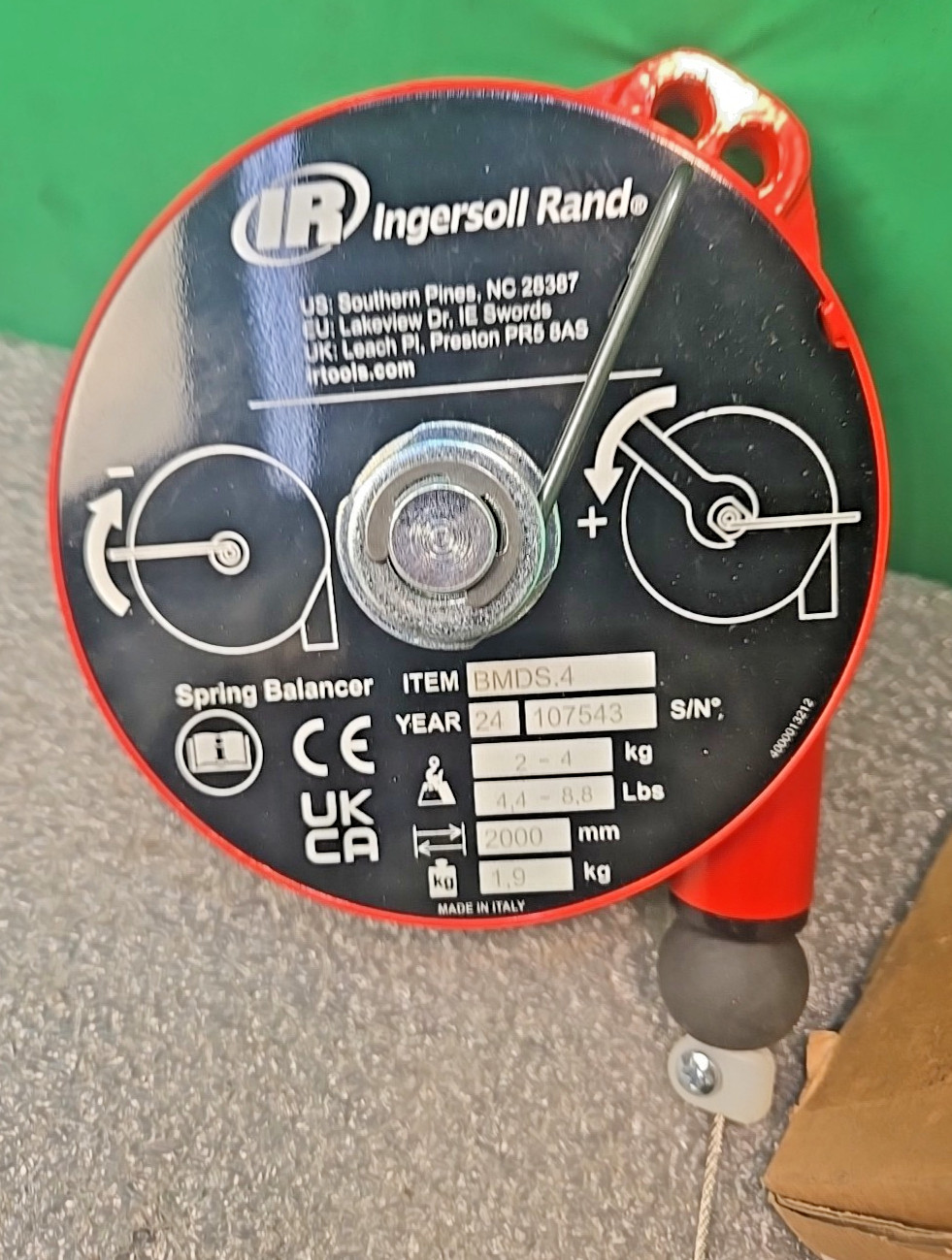 Ingersoll Rand Tool Balancer Retractor 4.4 – 8.8 lbs 2000mm Travel BMDS 4 NEW!