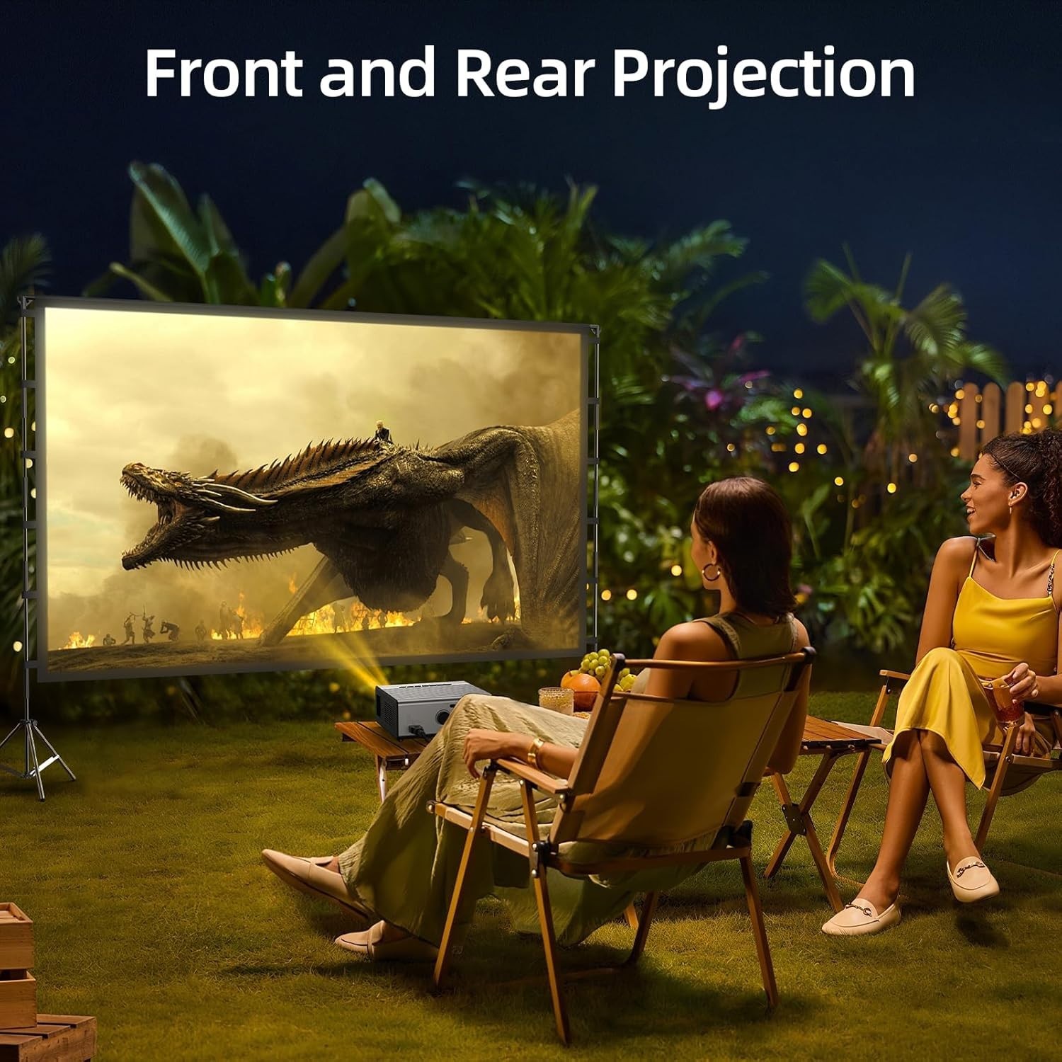 Portable 120″ Outdoor Projector Screen with Aluminum Stand & Carry Bag – Foldabl