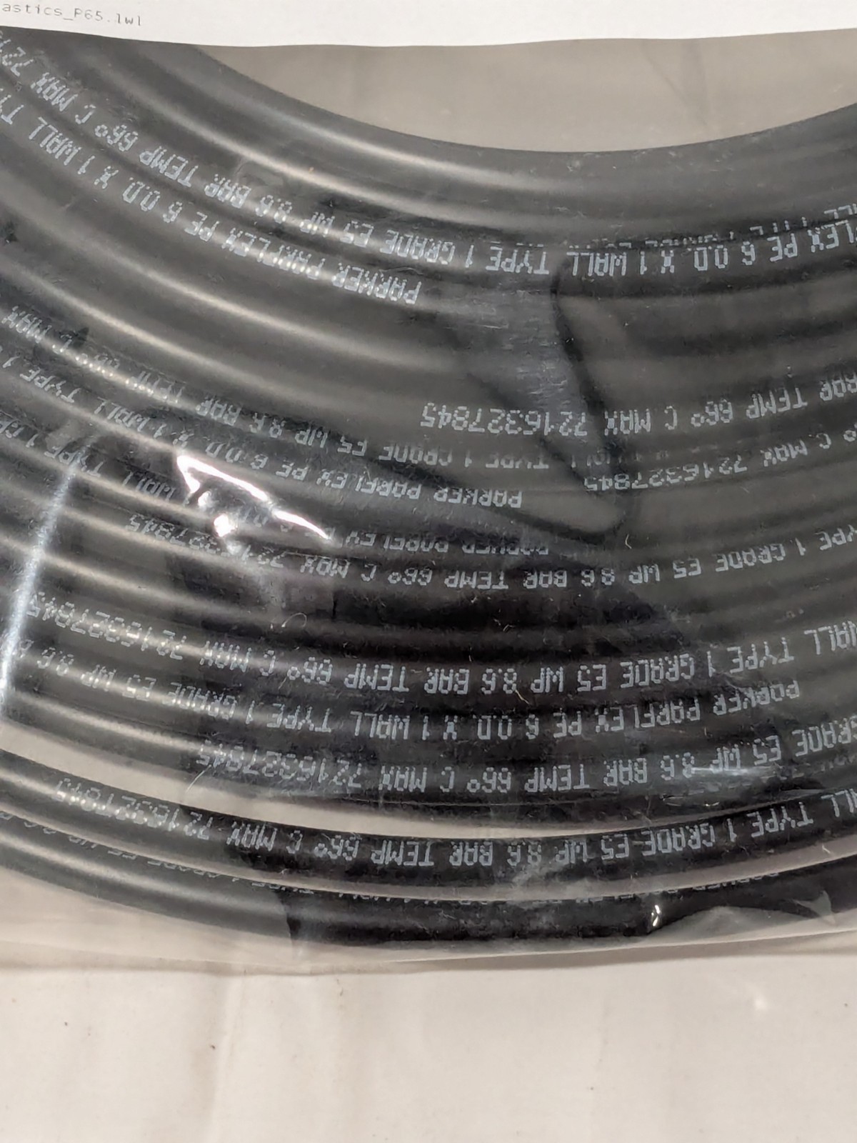 Parker Black Polyethylene Tube: 100′ Long, 4mm I.D. EB-6X1-0100-DUP
