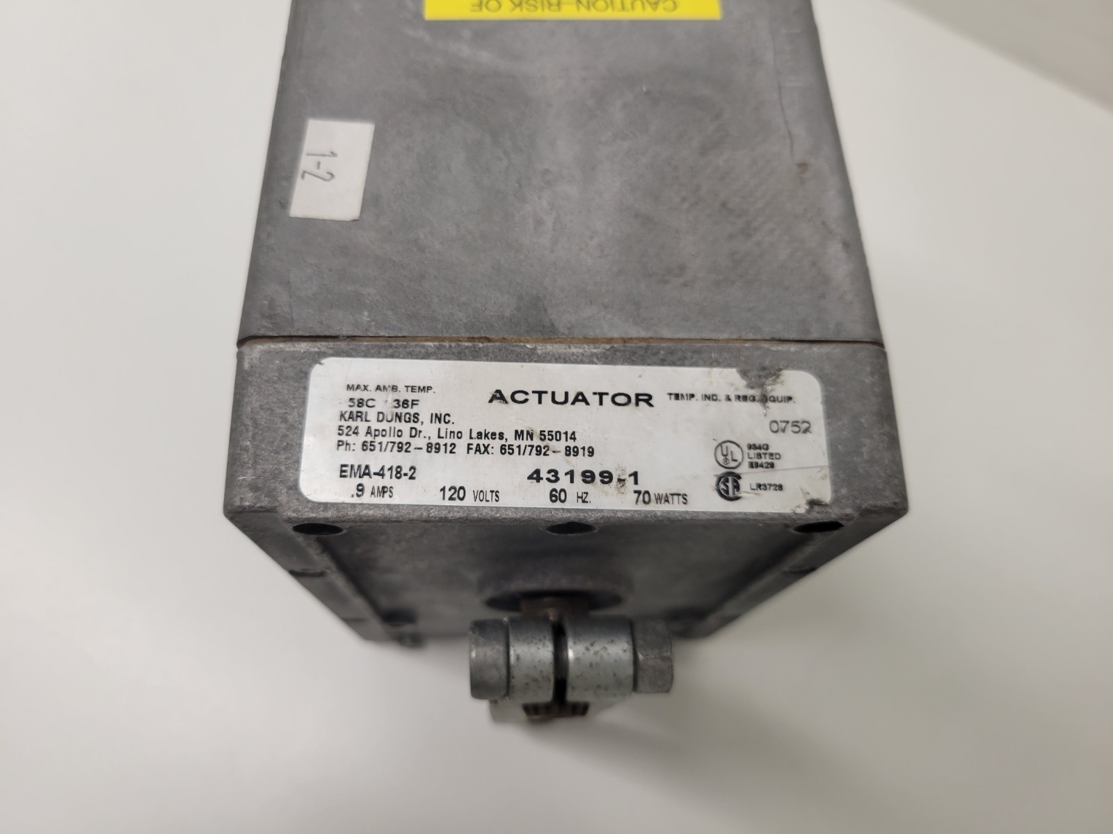 NEW OLD STOCK! KARL DUNGS INC ACTUATOR EMA-418-2
