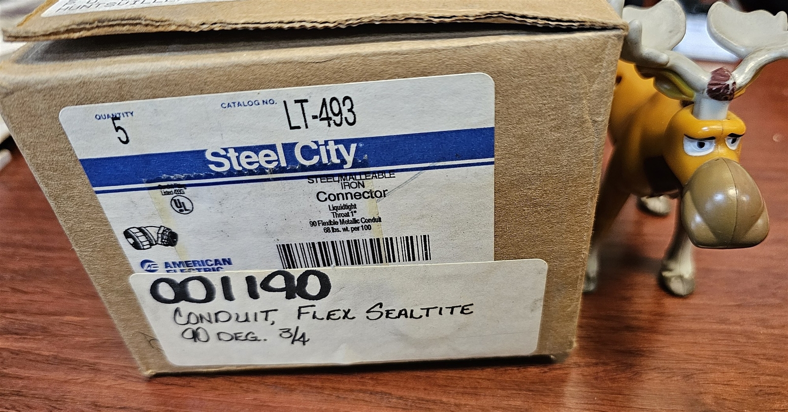 LT-493 Conduit Liquidtight Flex Elbow Connector 1″ Throat Box of 5