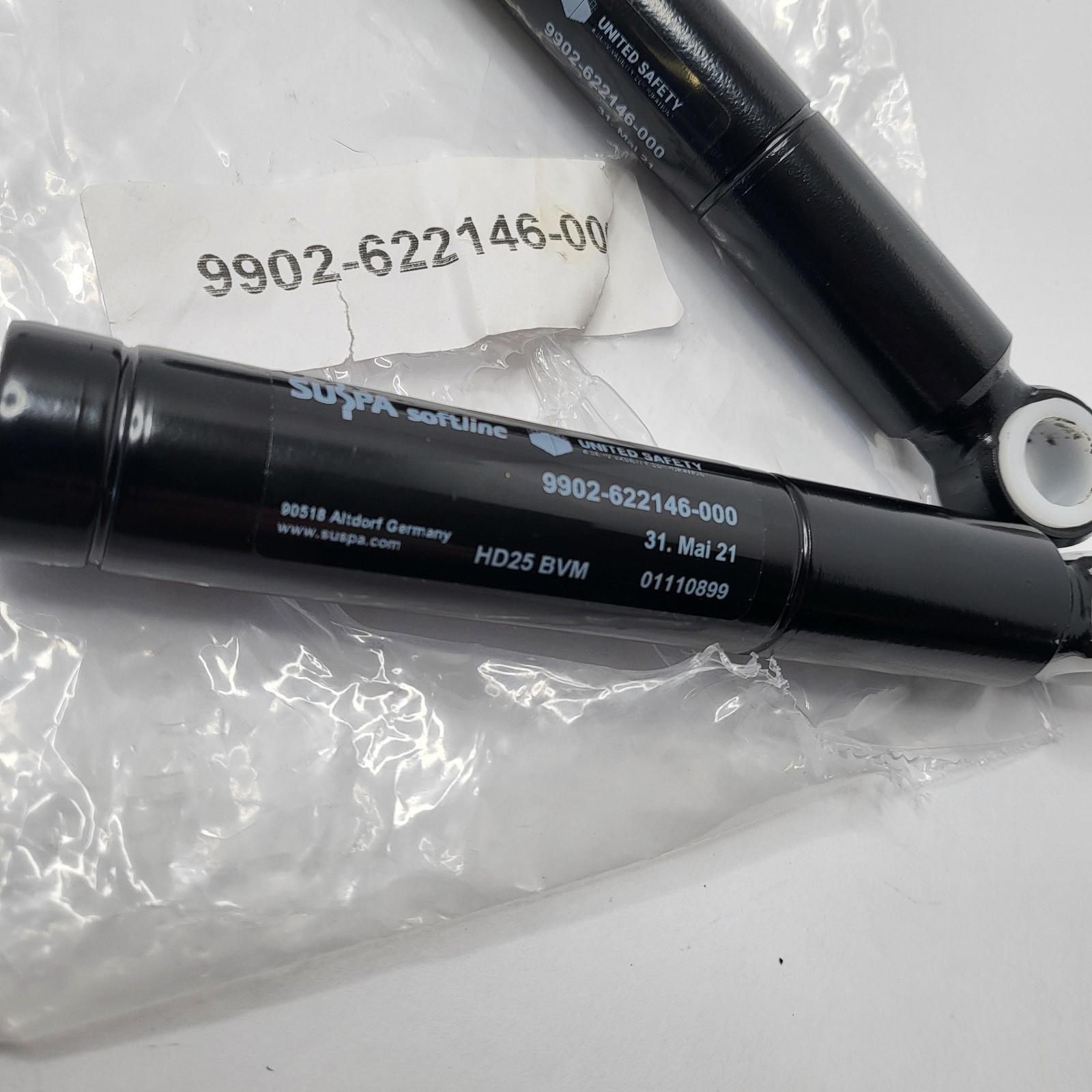 2 Pack SUSPA Softline 9902-622146-000 Shock Absorbers HD25 Dampers Black