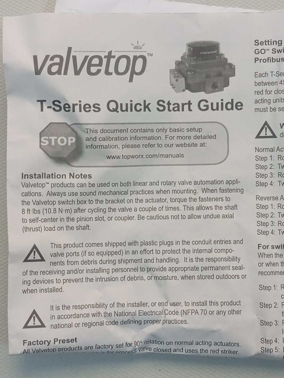 Topworx / Valve Controller / TXS-L2CGNMM / GE47450X052