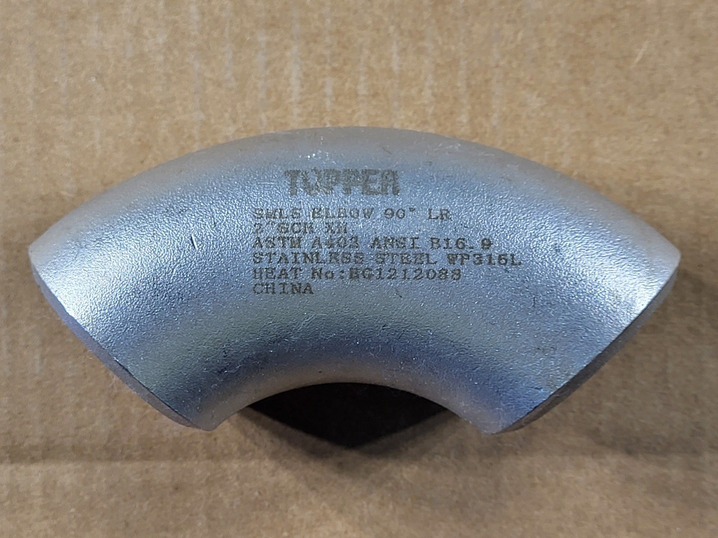 SURPLUS NEW TOPPER 2″ 90 Deg Buttweld Elbow SCH XH WP316L ASTM A403 ANSI B16.9