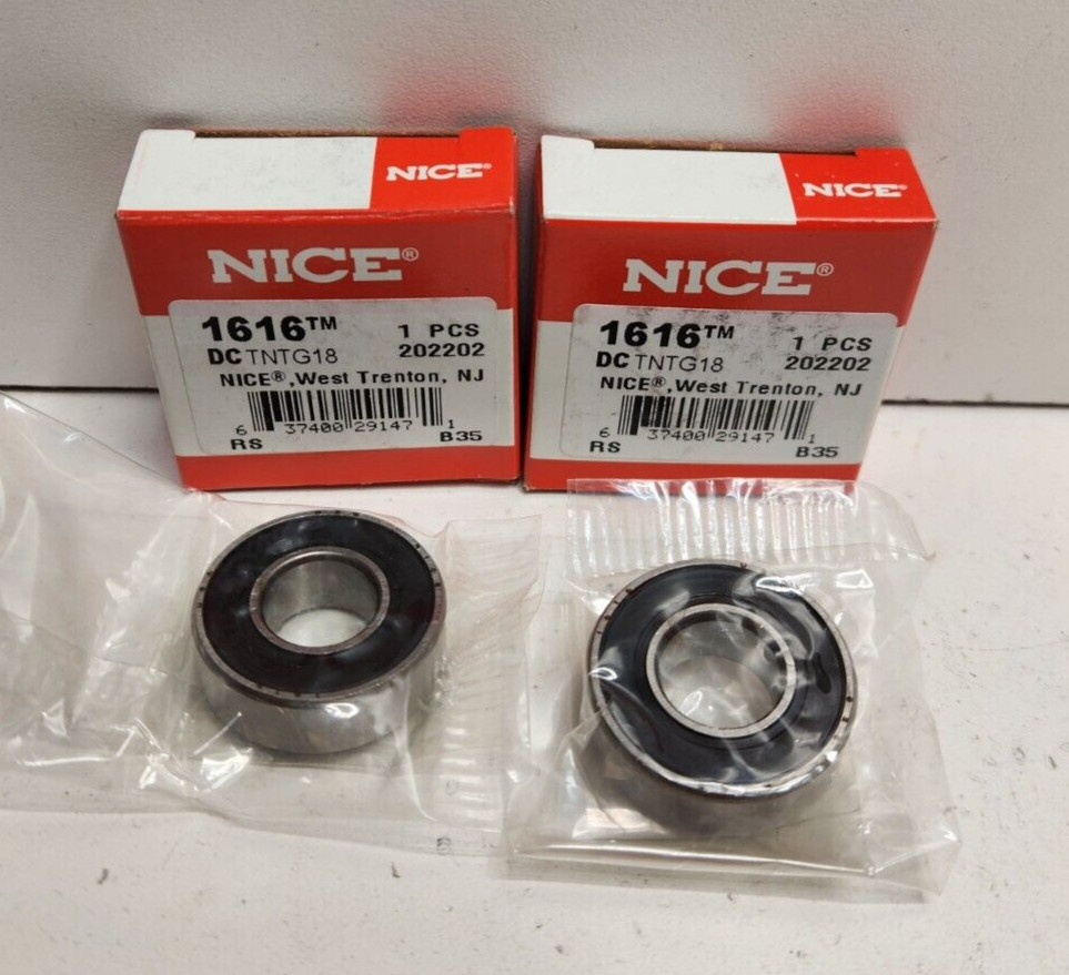 LOT OF 2 NEW IN BOX! NICE 1/2″ ID X 1-1/8″ OD X 3/8″ SEALED BEARINGS 1616 DCTN