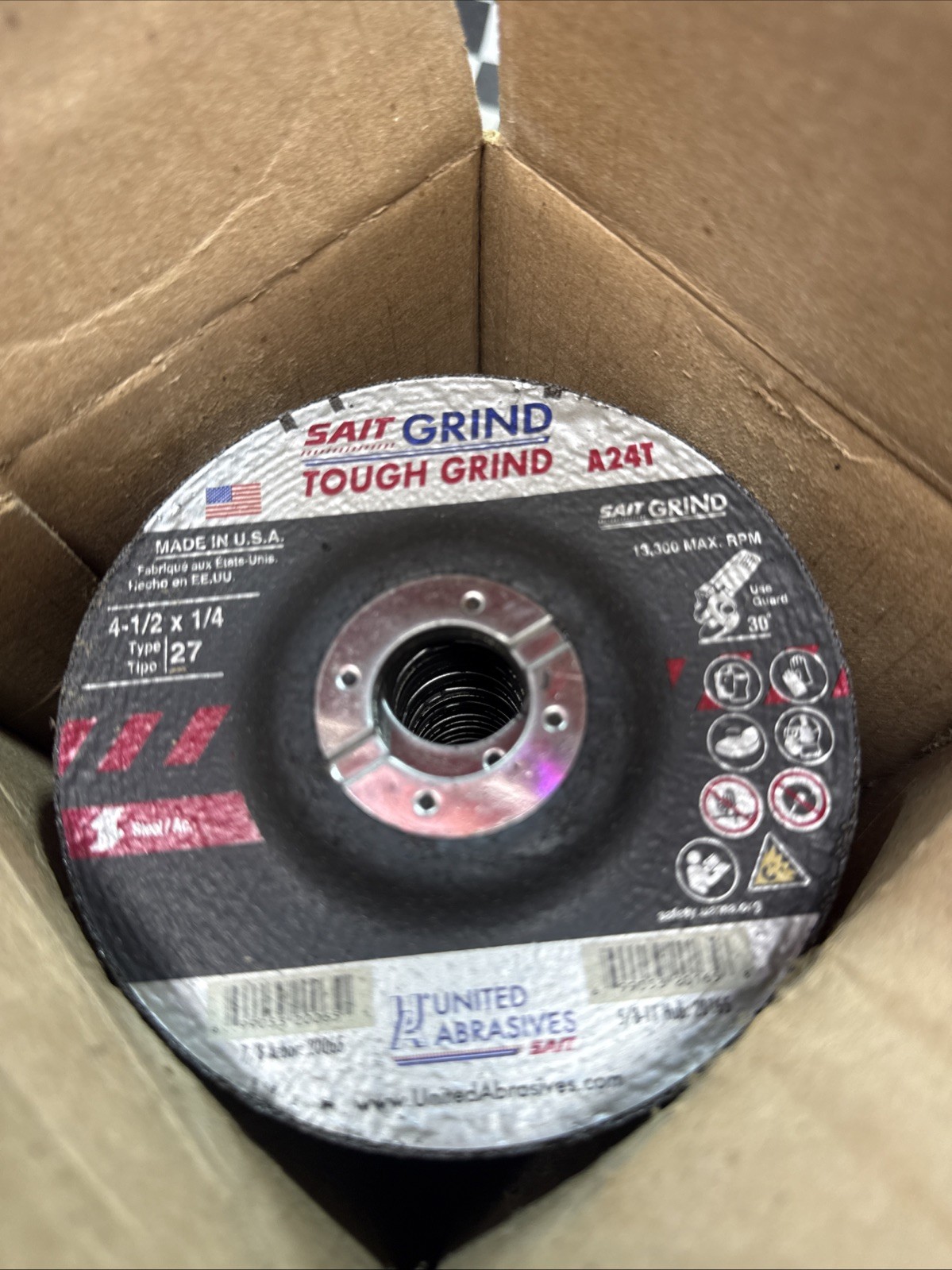 UNITED ABRASIVES 20065, Type 27 Depressed Center Grinding Wheels 25 PER PACK