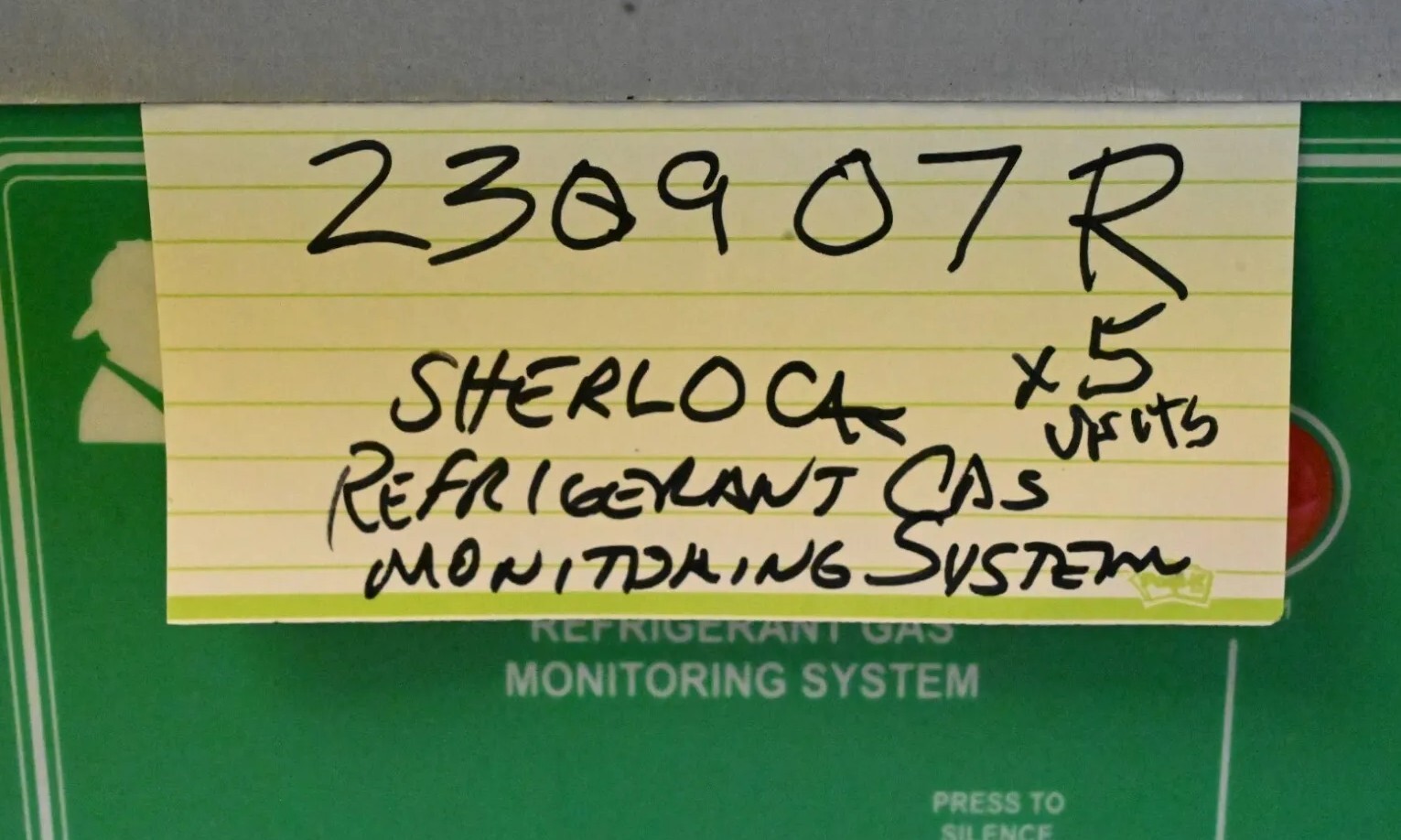 Sherlock Refrigerant Gas Monitoring System 102 Alarm Control Module Panel