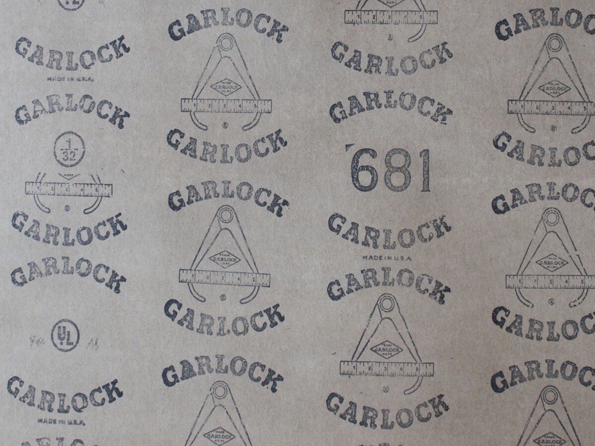 Garlock Vegetable Fiber Gasket Sheet Style 681 3/64 1.2mm 36in X 12in Oil Resist
