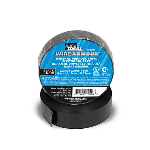 IDEAL Electrical 46-1700 GP Vinyl Tape 3/4 In x 60 Ft, Black