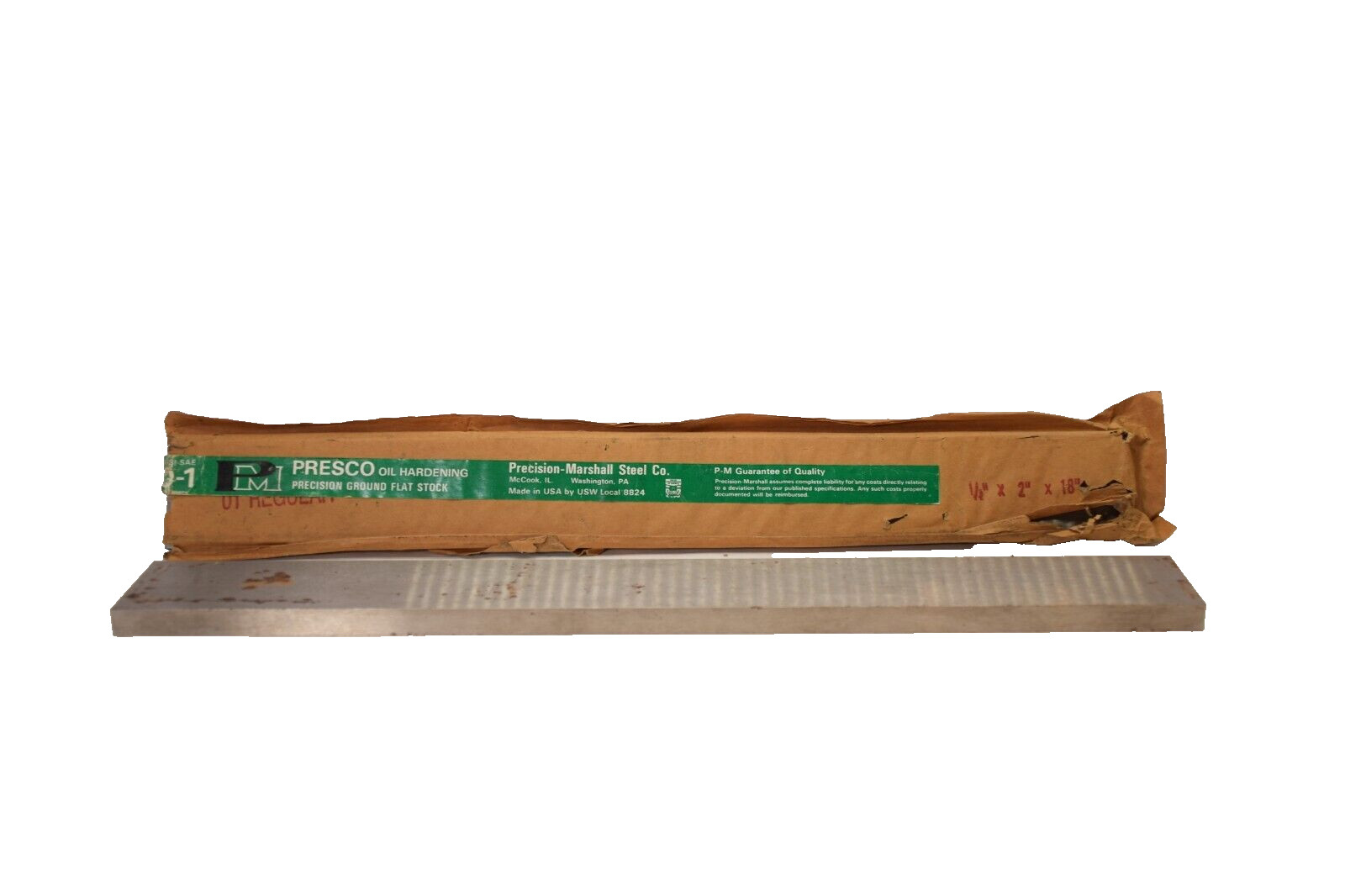 PRESCO 1/2″ x 2″ x 18″ Oil Hardening Steel Precision Ground Solid Bar Flat Stock
