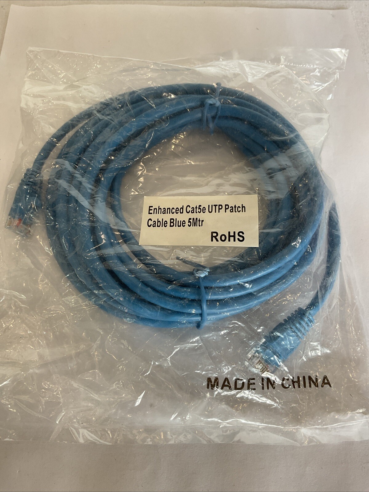 VIDEK 2965-5B Ethernet Cable Enhanced Cat5e UTP Patch Cable Blue
