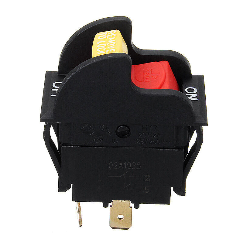 1PC 20/12A 125/250VAC HY7 Remove To Lock 4 Pins Power On Off Toggle Switch
