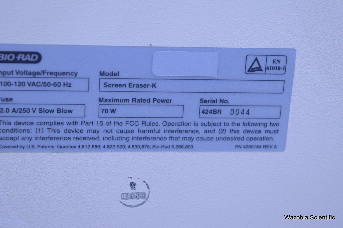 BIO-RAD IMAGING SCREEN ERASER-K FOR PHAROSFX PLUS PHAROS FX PMI SYSTEMS