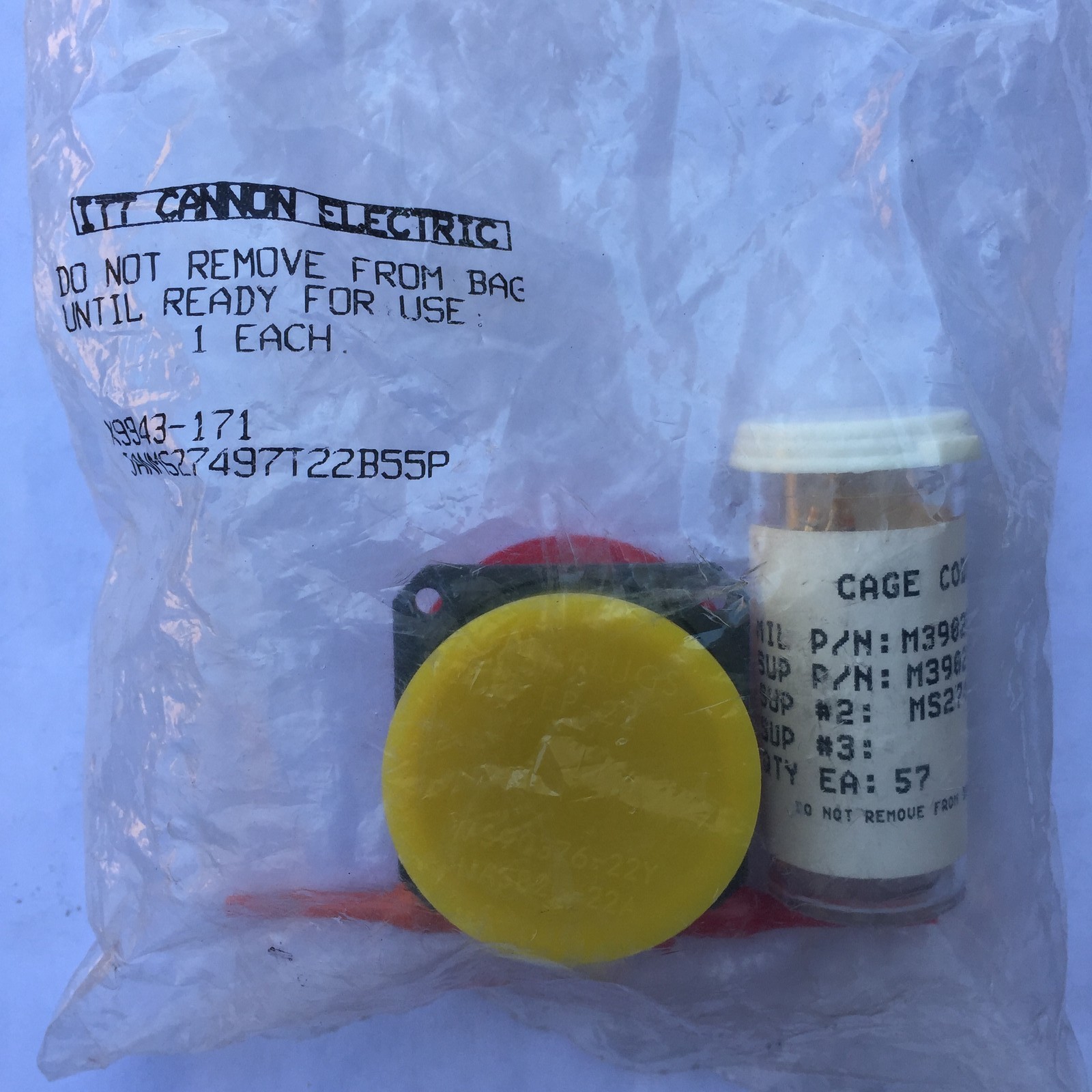 MILITARY SPEC MS27497T22B55P CONNECTOR RECEPTACL