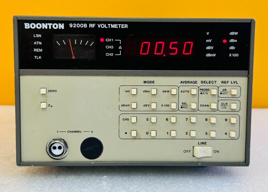 Boonton 9200B 10 kHz to 1.2 GHz, 200 uV to 3V in 8 Ranges, RF Voltmeter. Tested!