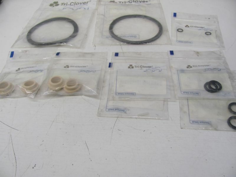 LOT OF 9 TRI CLOVER SPARE PARTS 3 5/8″SEALS(Q.2) ORING(Q.1)1/4″ SEALS(Q.2) SEE D