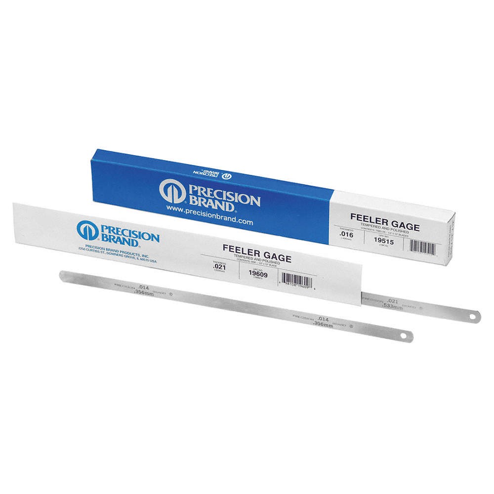 PRECISION BRAND 19595 Feeler Gauge,0.0200×12 L,PK12 5XE50