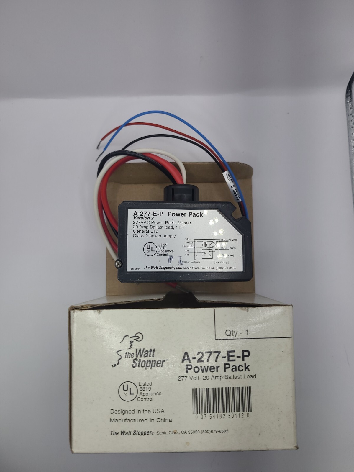 NOS The Watt Stopper A277E-P Power Pack 277VAC Class 2 Power Supply