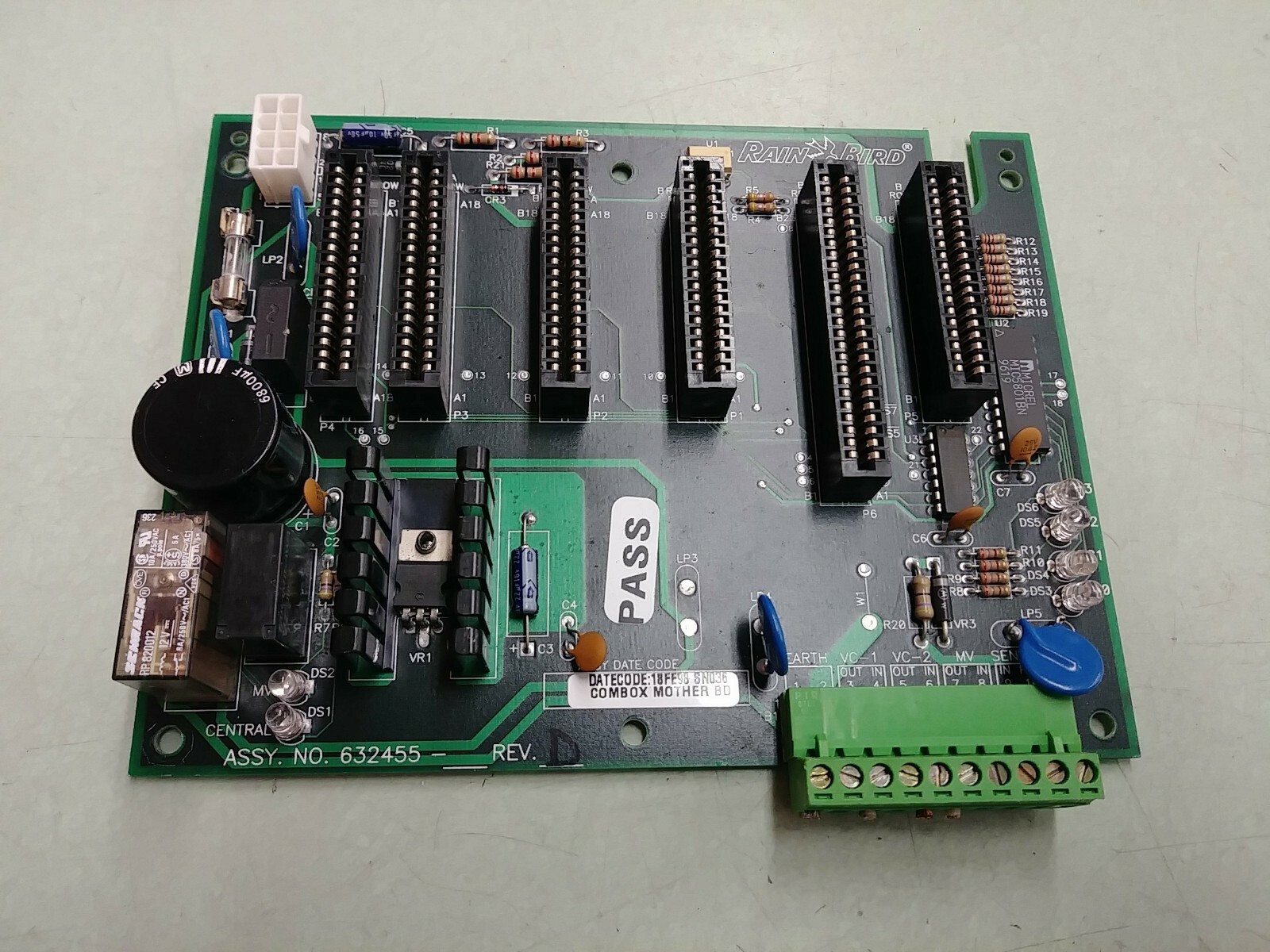 RAIN BIRD 632455 REV D MOTHERBOARD 632886