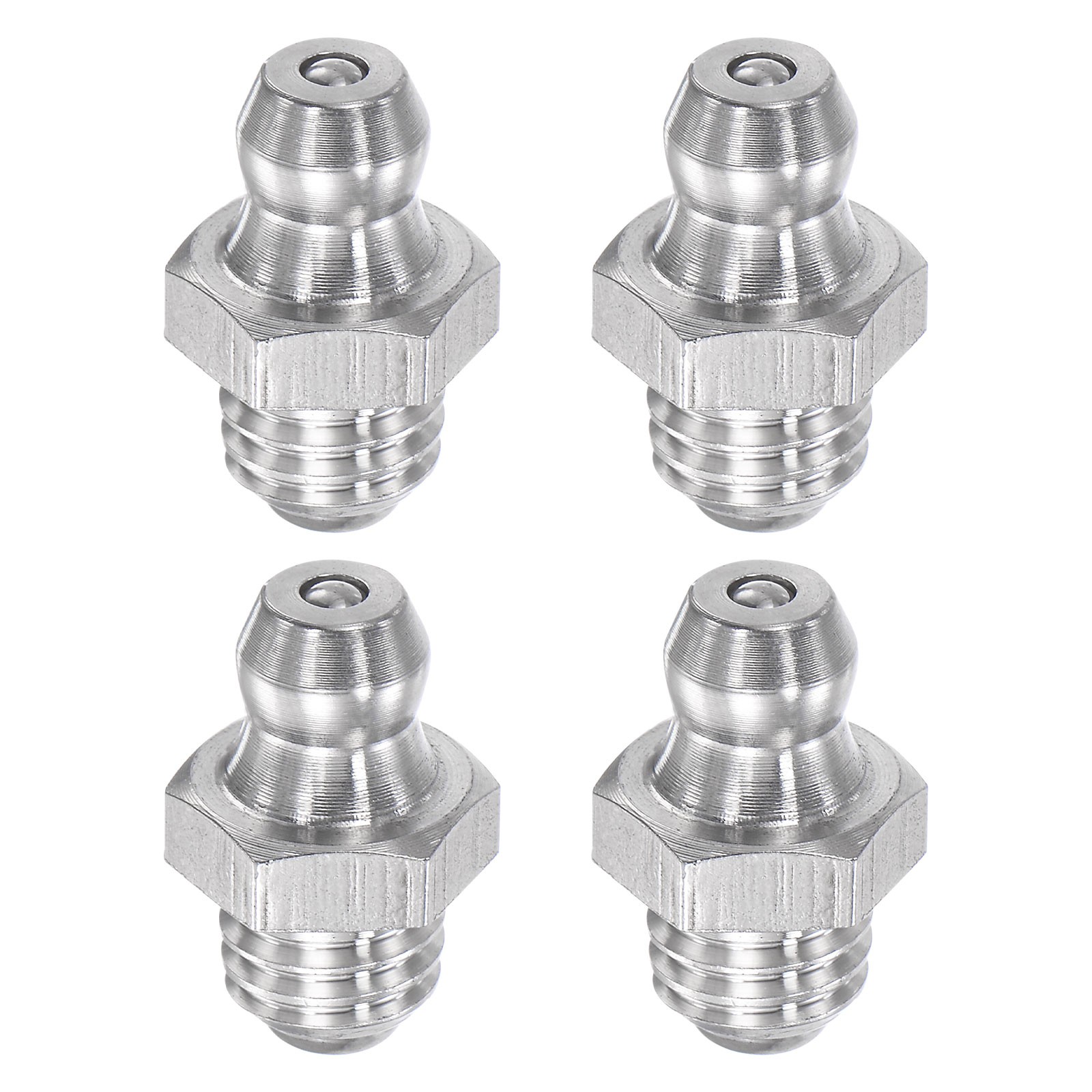 4Pcs Metric Stainless Steel Straight Hydraulic Grease Fitting M8 x 1.25mm Thread