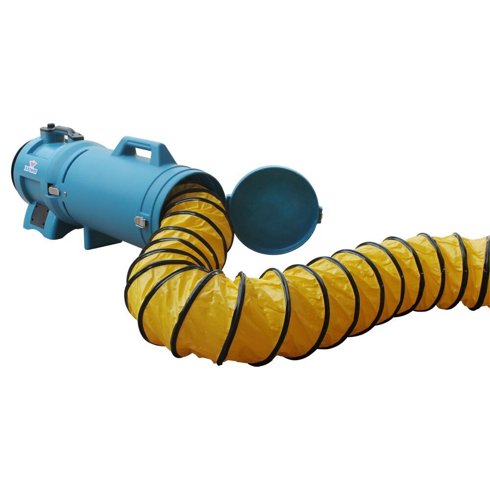 XPOWER 8DHC25 8″25′ Flexible Portable Ducting Hose w/ Carrier Case for Man Hole