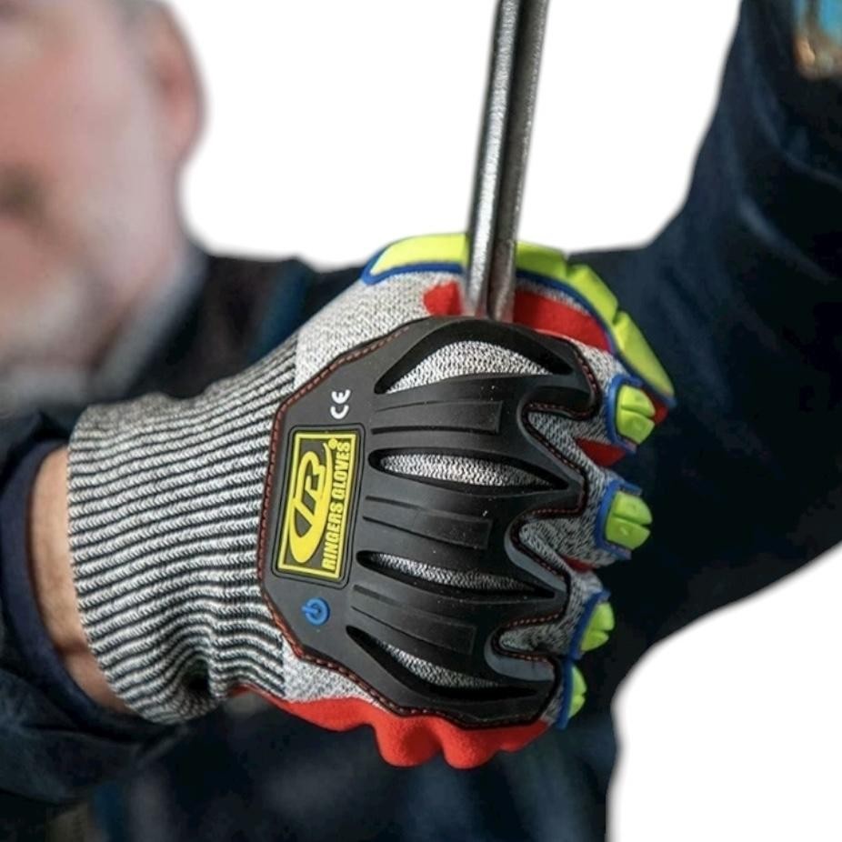 Ringers Gloves Knit Cut5 Sandy Nitrile Dip Impact Cut Resistant Gloves 2XL