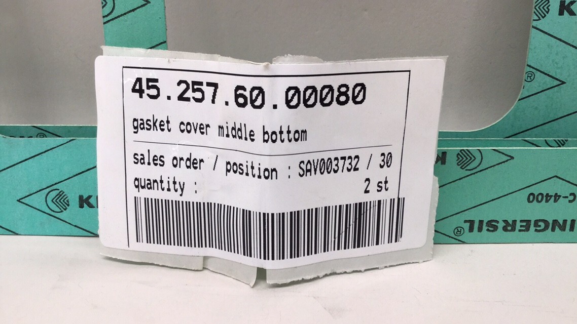 Niles Simmons Type 45.257.60.00080 Gasket Cover Middle Bottom 6 Hole (Pack Of 3)