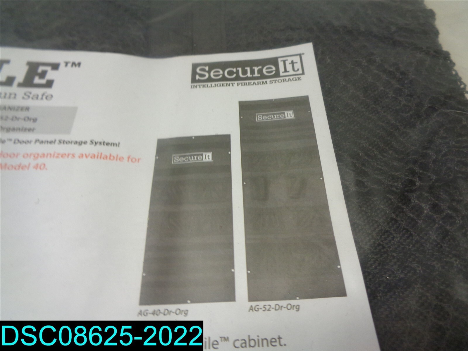 Secure It Gun Storage Agile Ultralight Model 40 Door Organizer AG-40-DR-ORG