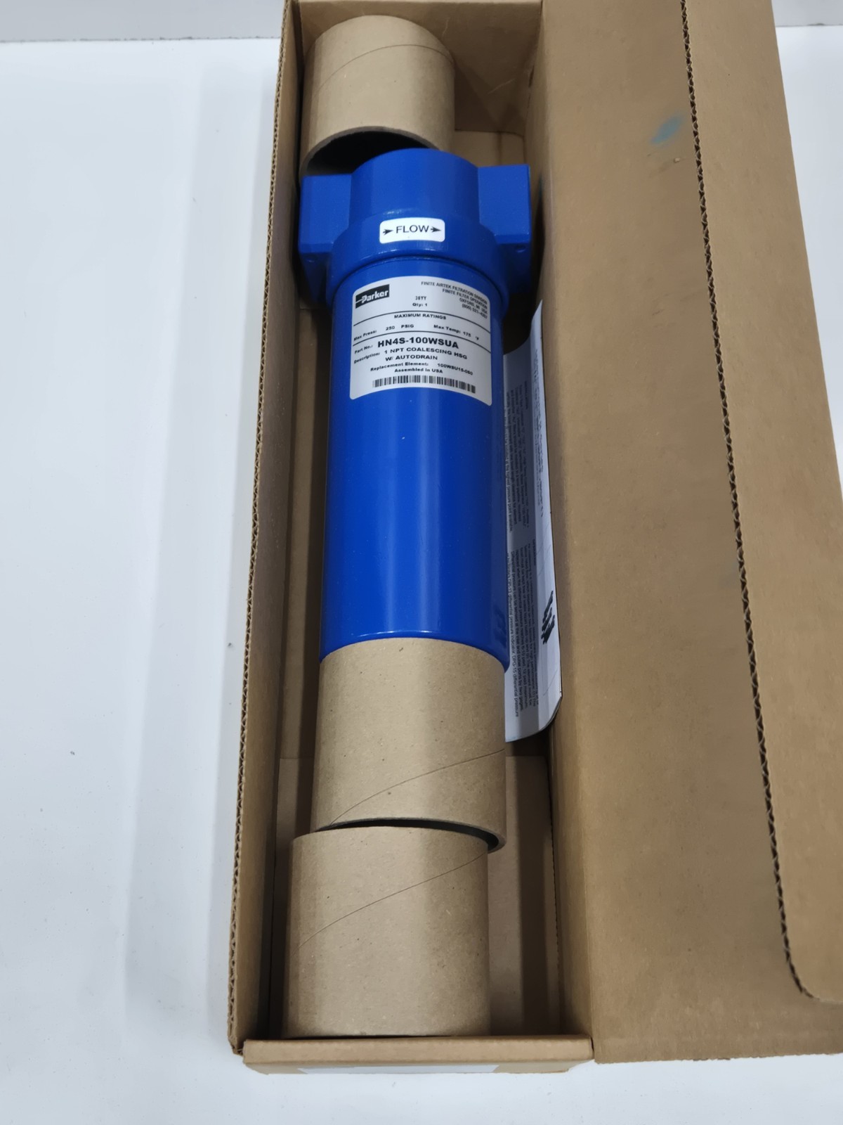 Parker HN4S-100WSUA Finite Water Separator 1 NPT Coalescing HSG w/ Autodrain