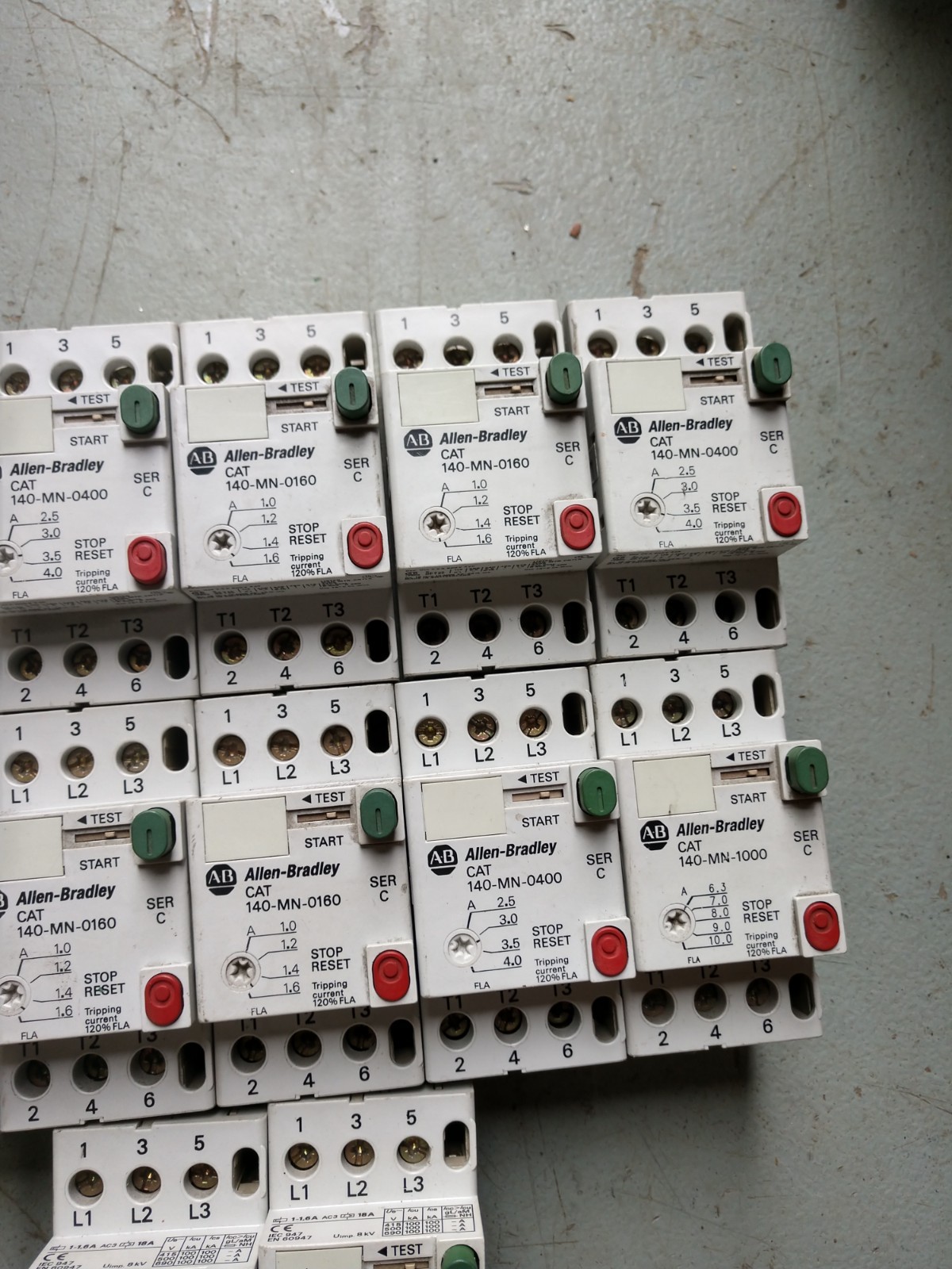 Lot of 14 ALLEN BRADLEY 140-MN-0160 MANUAL MOTOR STARTER