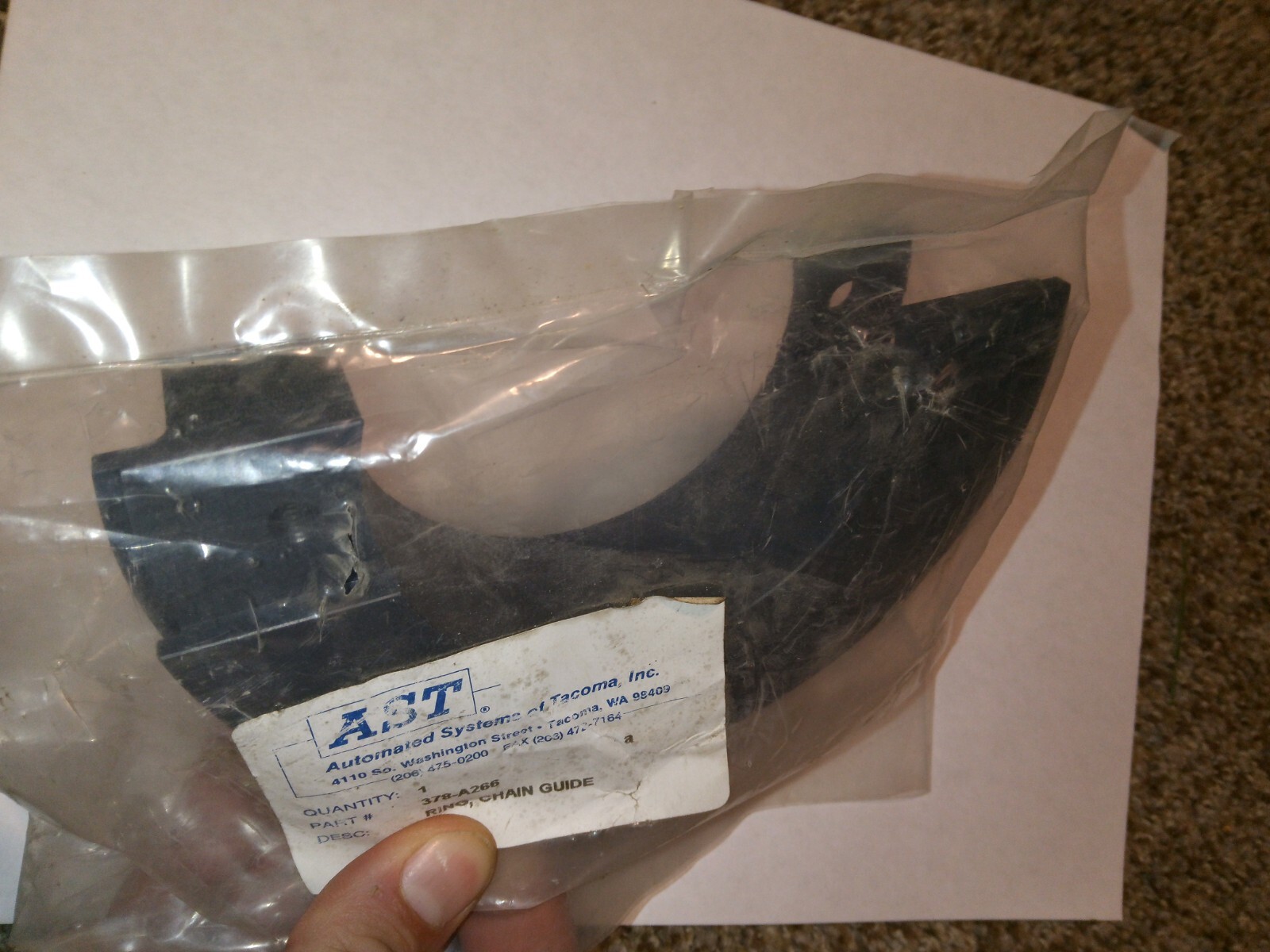 NEW GENUINE AST AUTOMATED SYSTEMS OF TACOMA 378-A266 CHAIN GUIDE , RING