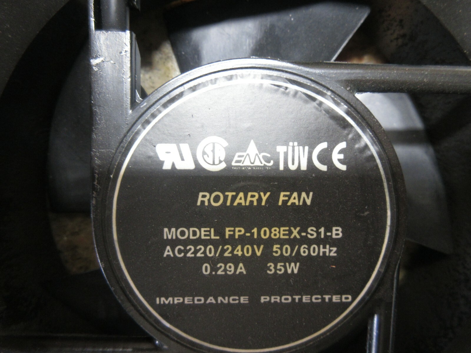 EMC ROTARY FAN FP-108EX-S1-B AC220/240V 50/60HZ 0.29A 35W
