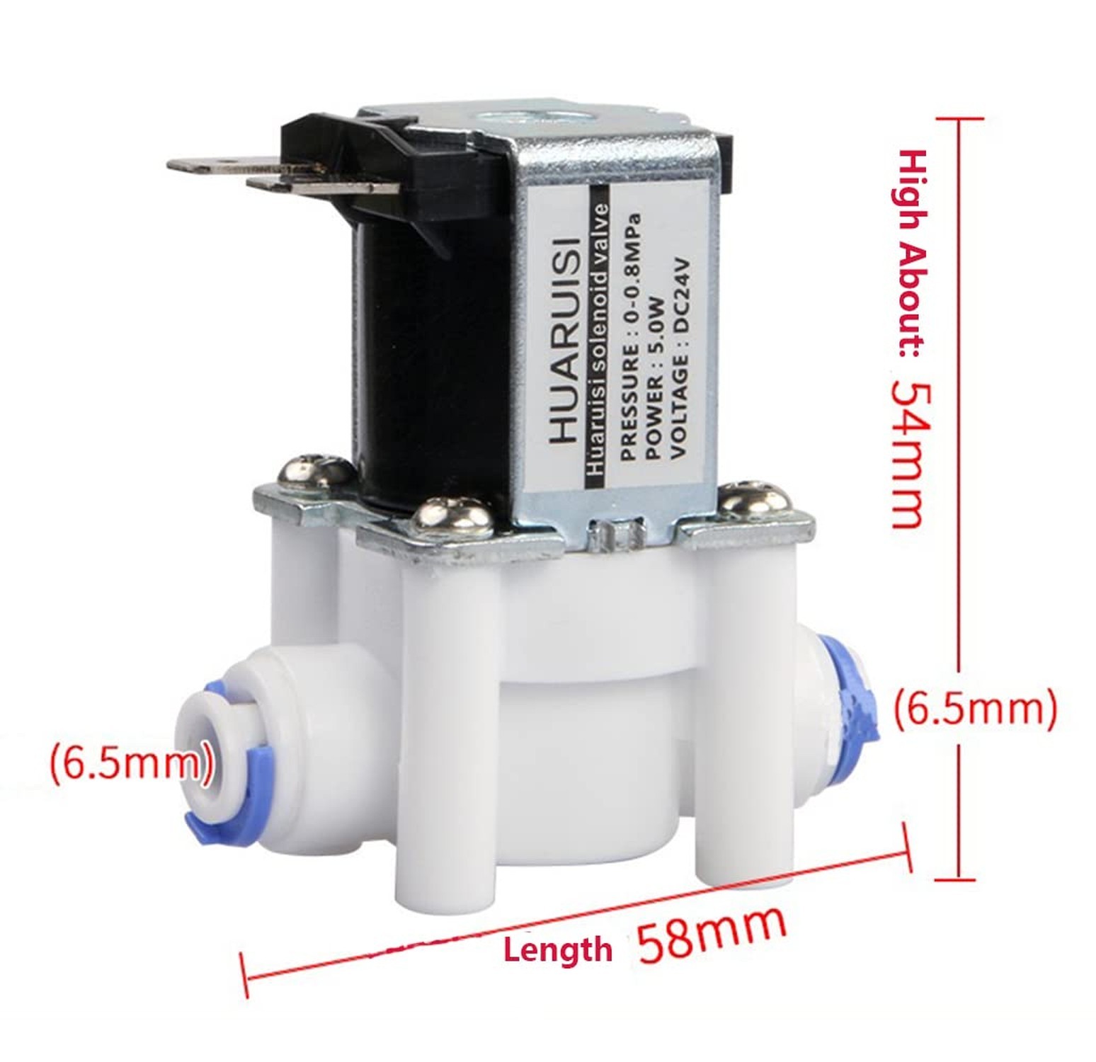 1/4″ 24V Inlet Water Solenoid Valve N/C Normally Closed Flow Switch Quick Con…